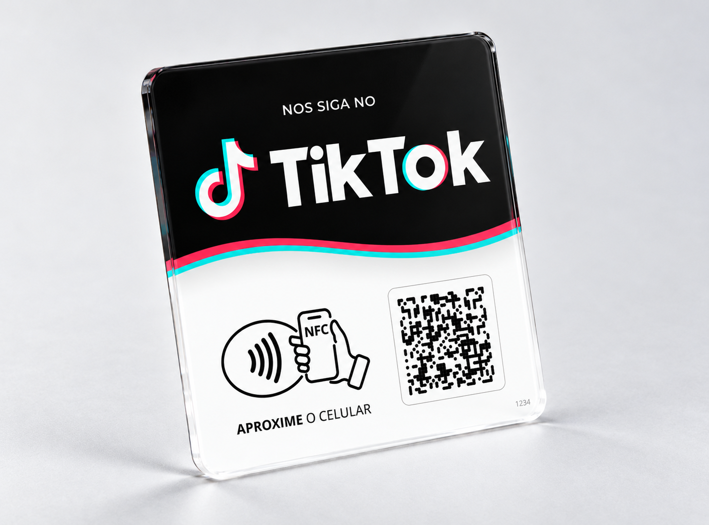 Placa NFC Acrílico 10 × 10 cm — TikTok